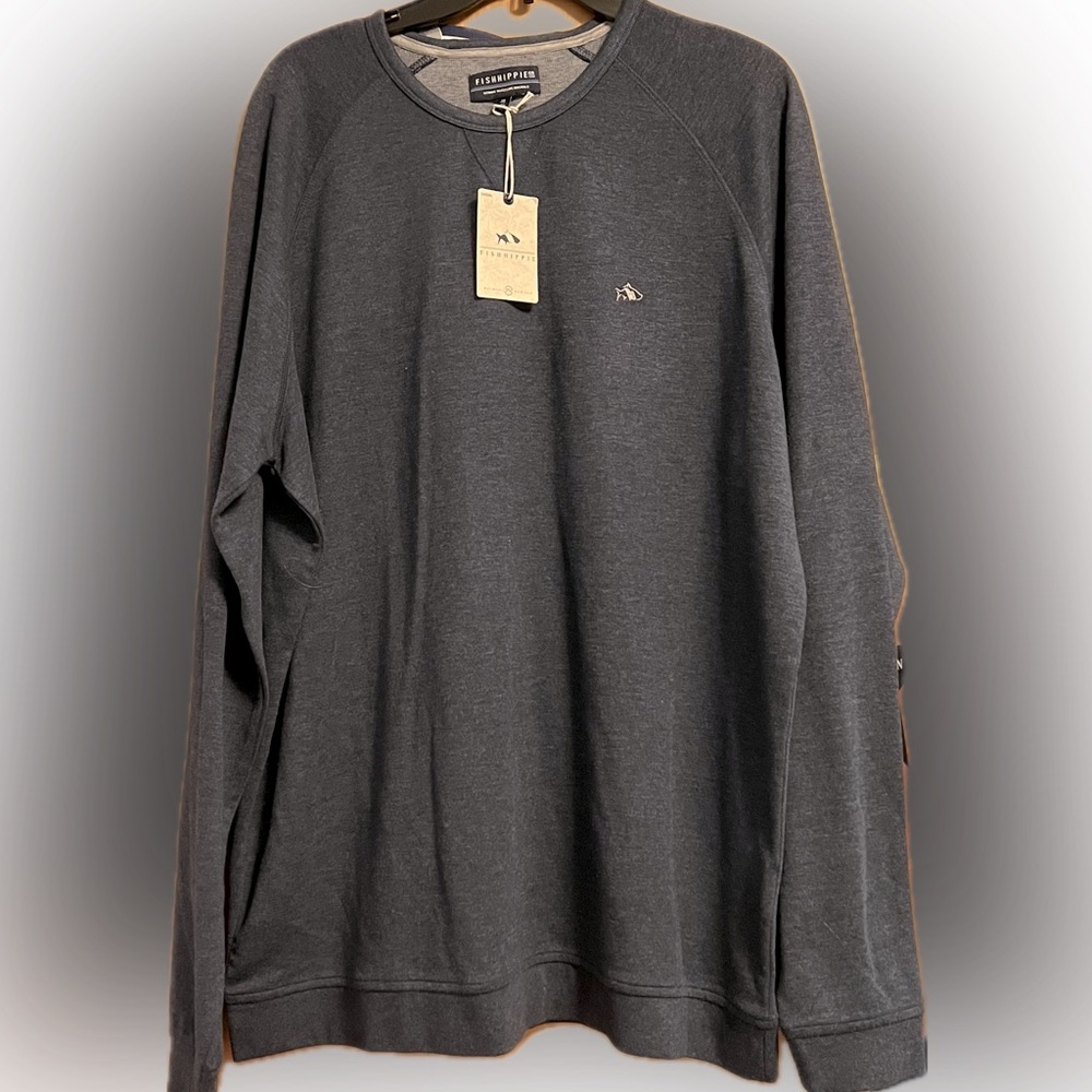 Fish Hippie Co. Jackson Crew, XL, Heathered Navy